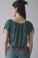 UO Chappel Prairie Scoop Neck Cropped Blouse
