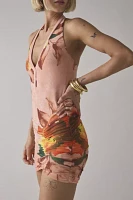 AFRM Andover Ruched Bodycon Halter Mini Dress