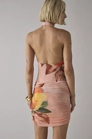 AFRM Andover Ruched Bodycon Halter Mini Dress