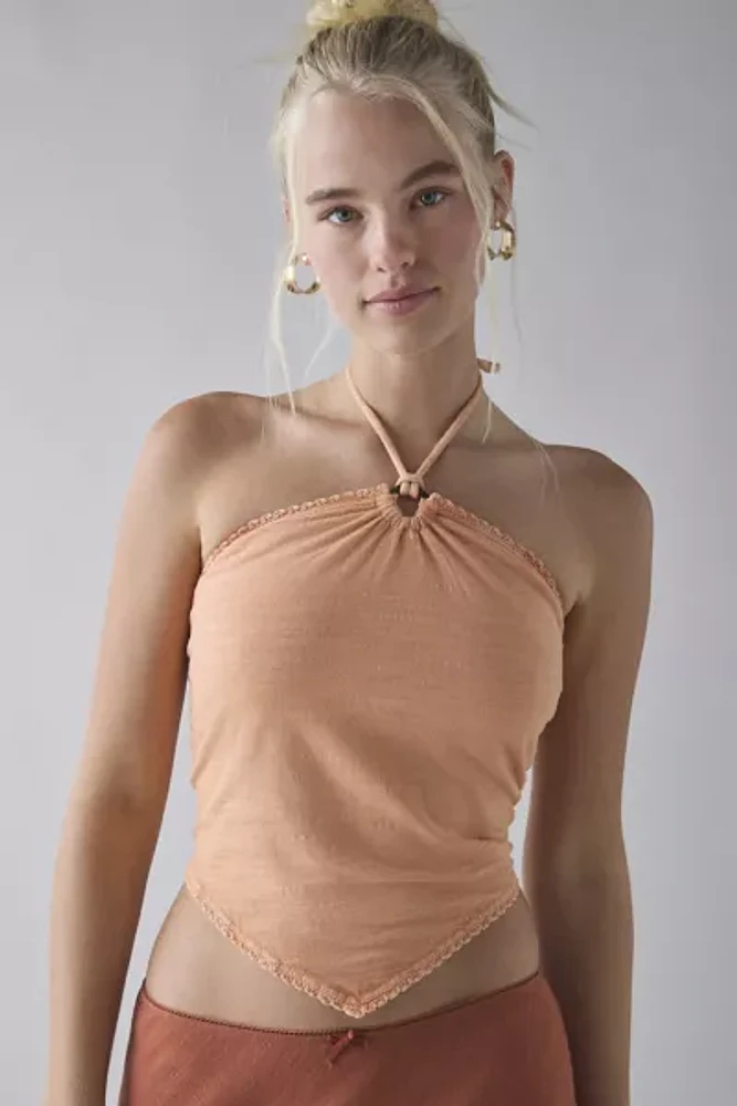 Kimchi Blue Mya Y-Neck Halter Crop Top