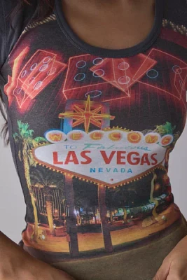 Las Vegas Photoreal Graphic Scoop Neck Baby Tee