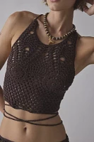 Out From Under Delilah Crochet Lace-Up Bra Top