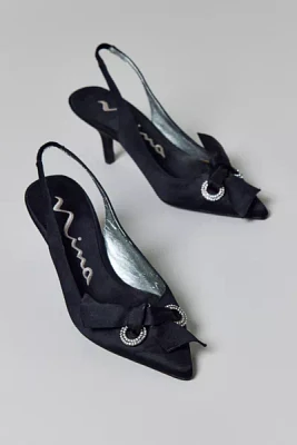 Vintage Sling Back Kitten Heel Size 6 Prom Shoe