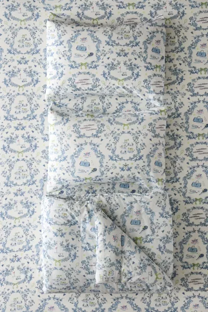 Preppy Toile Patterned Comforter Set