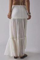 Kimchi Blue Gianna Yoked Semi-Sheer Lace Pleated Maxi Skirt