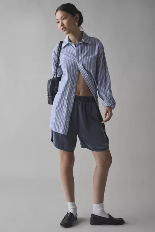 BDG Aura Satin Baggy Longline Short | Pacific City