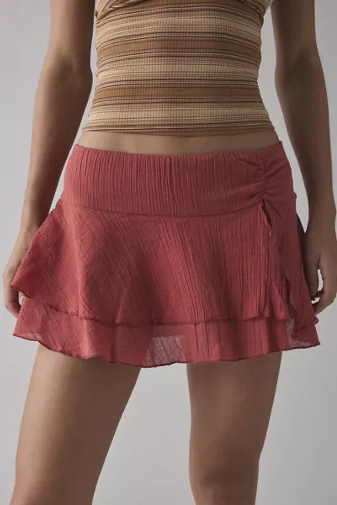 Kimchi Blue Ivy Tiered Ruffle Low-Rise Mini Skort