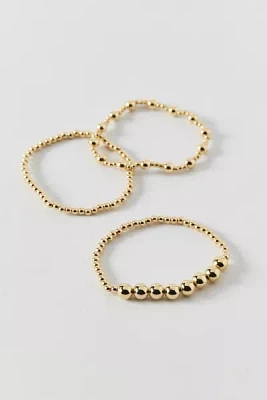 Stretchy Metal Beaded Bracelet Set