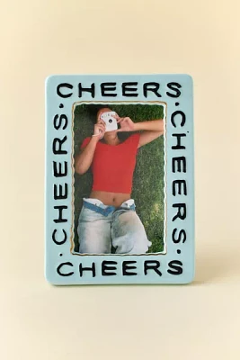 Cheers Slogan Text Ceramic 4” x 6” Picture Frame