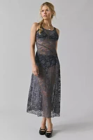 Out From Under Lily Of The Valley Sheer Lace Midi Slip