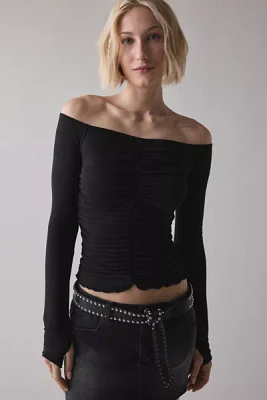 ReMADE By UO Remnants Ruched Off-The-Shoulder Top