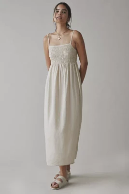 ReMADE By UO Made LA EcoVero™ Linen Smocked Maxi Dress