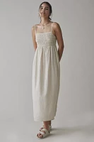 ReMADE By UO Made LA EcoVero™ Linen Smocked Maxi Dress