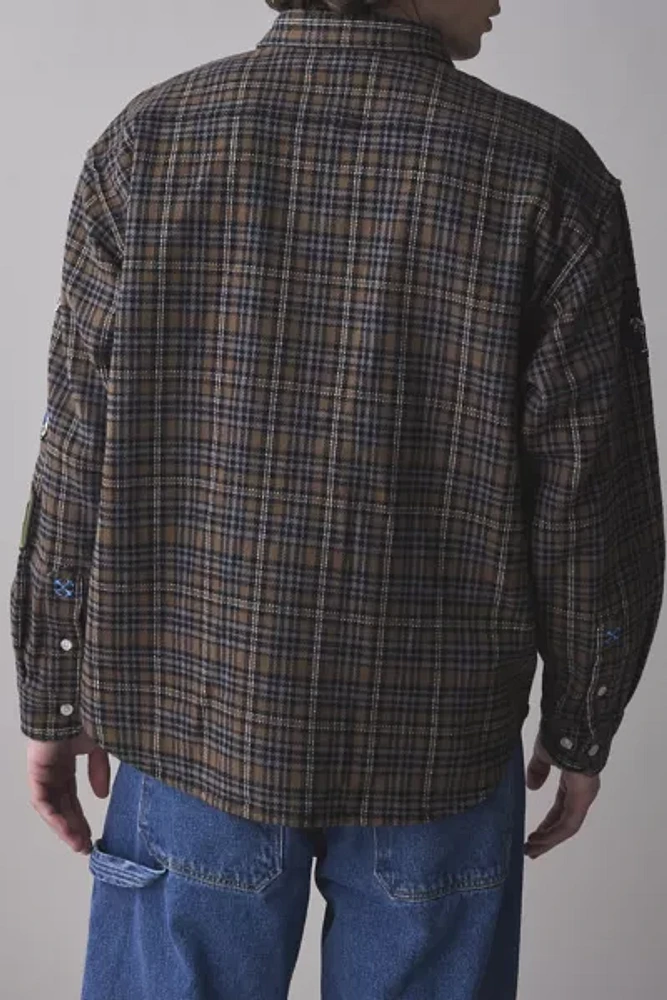 XLARGE Patched Flannel Long Sleeve Shirt