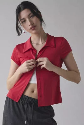 Kimchi Blue Lala Button-Down Cropped Tee