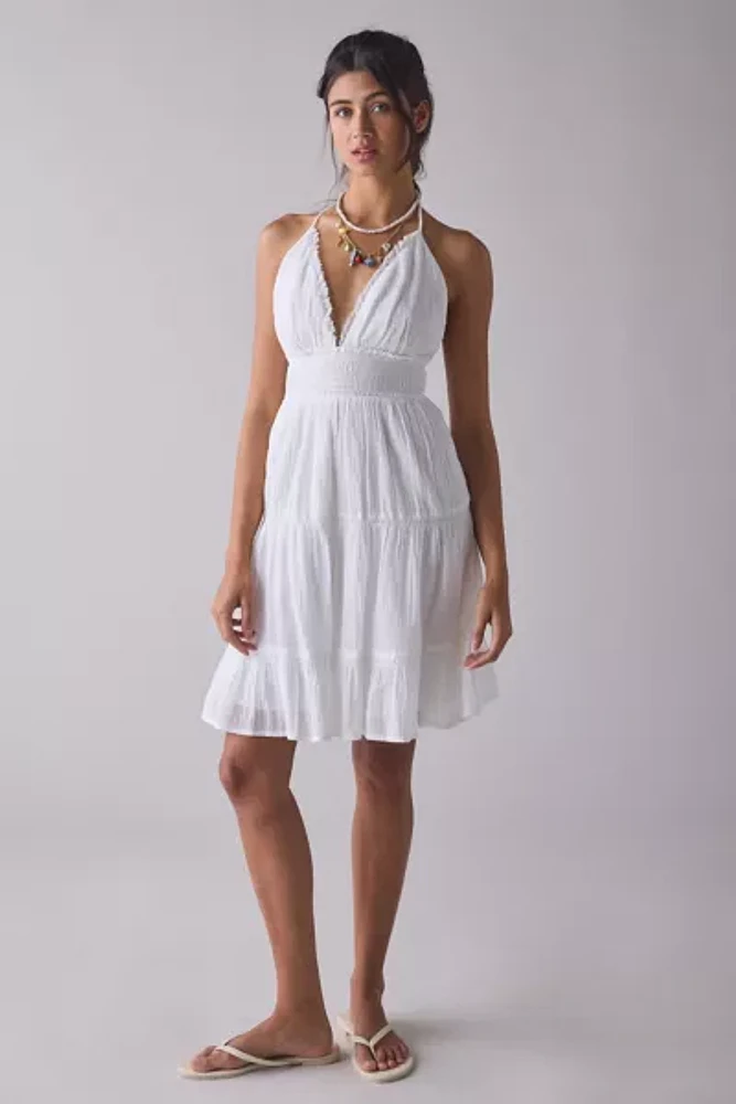 Kimchi Blue Phoebe Cotton Open-Back Halter Knee Length Dress
