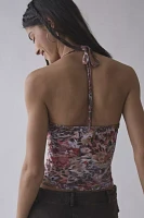 UO Isabel O-Ring Plunging Cowl Halter Top