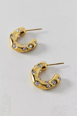Gem Inset Waterproof Hoop Earring