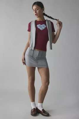 Lace Heart Applique Graphic Baby Tee