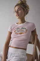 BDG Too Perfect Vanity License Plate Graphic Ringer Baby Tee