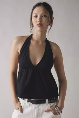 Motel Eldana Plunging Halter Babydoll Top