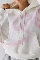 LoveShackFancy Brunella Bow Graphic Cotton Hoodie Sweatshirt