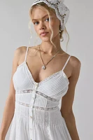 LoveShackFancy Esilda Lace Inset Cotton Midi Dress