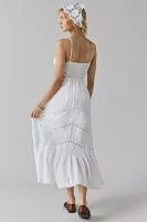 LoveShackFancy Esilda Lace Inset Cotton Midi Dress