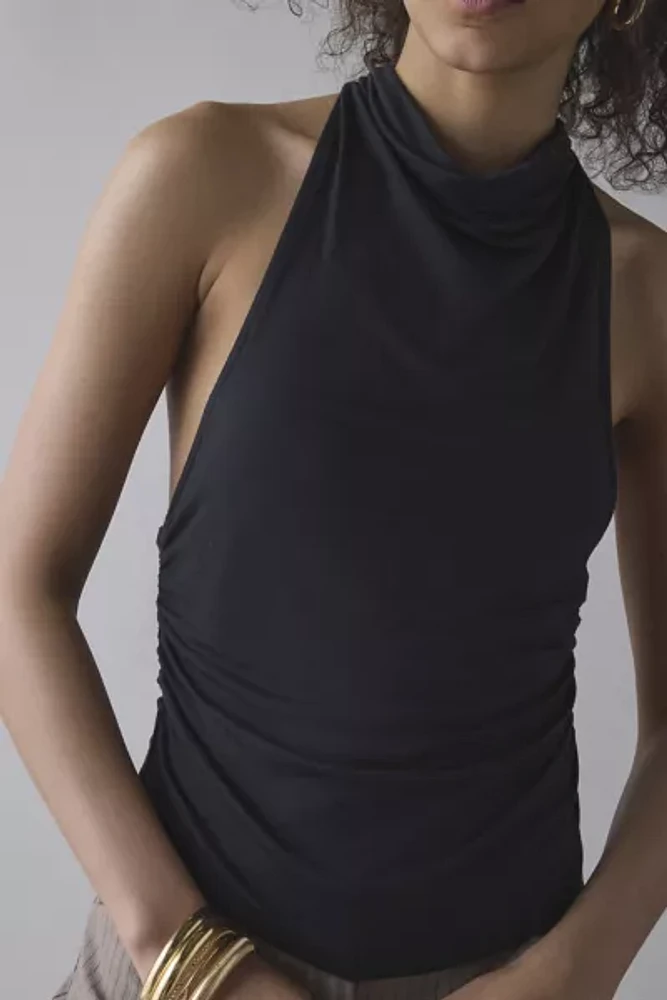 UO Tear It Up High-Neck Twisted Back Cropped Tank Top