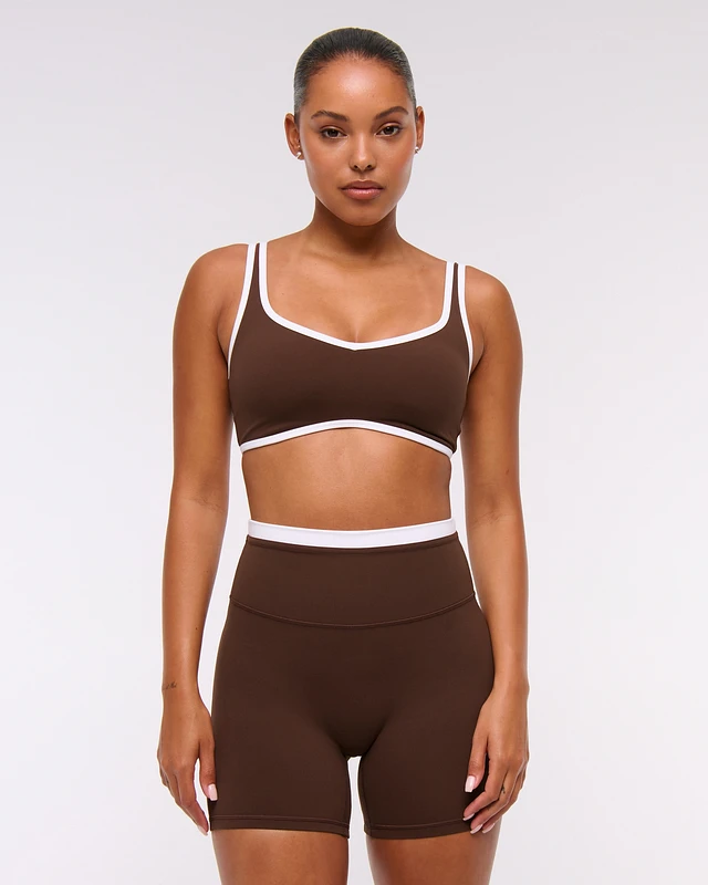 Abercrombie Fitch YPB studioFLEX High-Neck Mesh Sports Bra