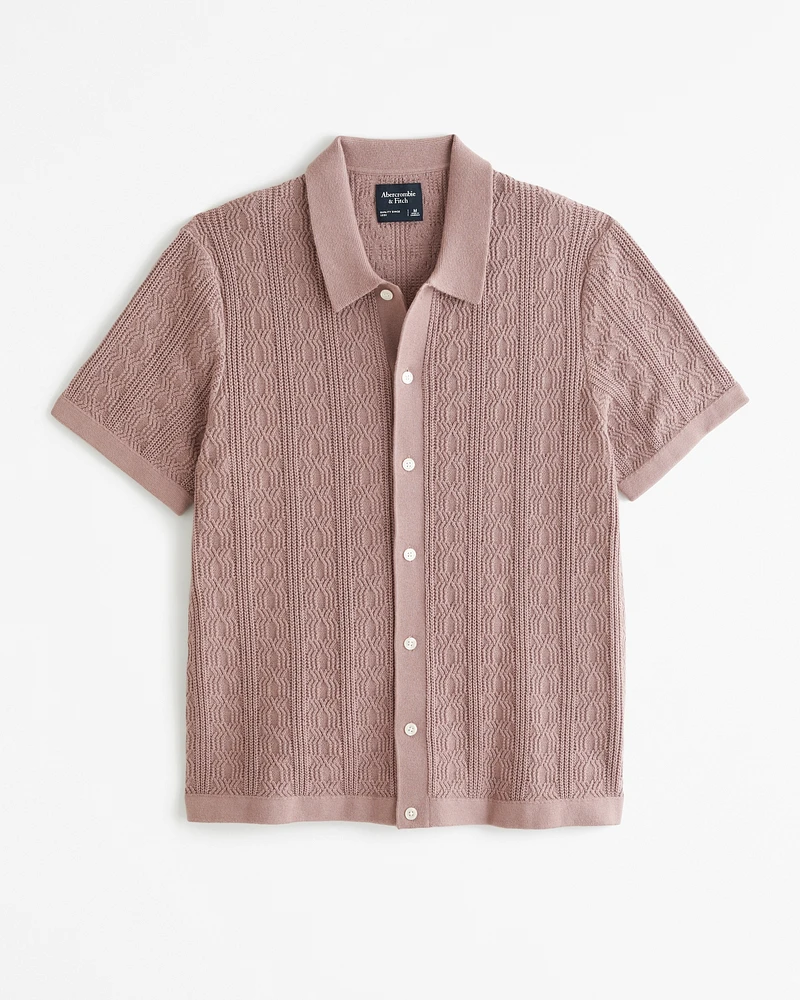 Stitch Button-Through Sweater Polo