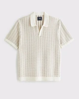 Classic Tonal Stitch Johnny Collar Sweater Polo