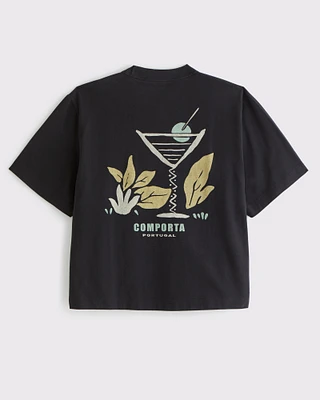 Premium Heavyweight Cropped Beach Club Graphic Tee