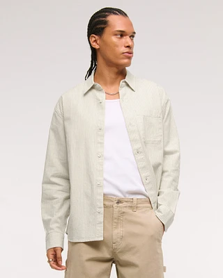 Summer Linen-Blend Button-Up Shirt