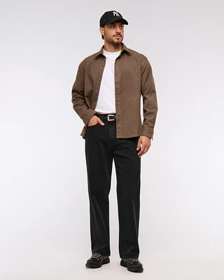 Brushed Woven Button-Up Shirt