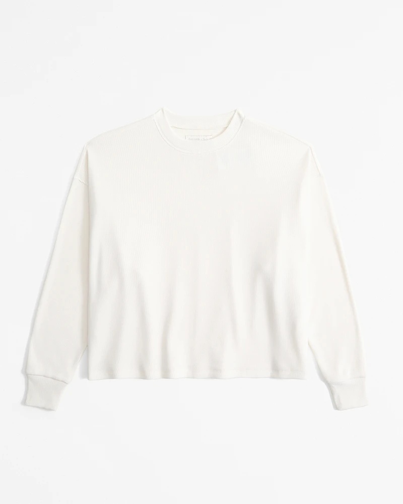 Long-Sleeve Oversized Lounge Waffle Tee