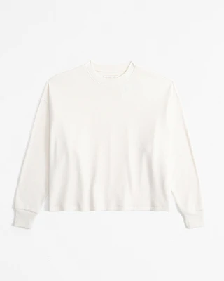 Long-Sleeve Oversized Lounge Waffle Tee