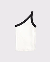 One-Shoulder Rib Tank