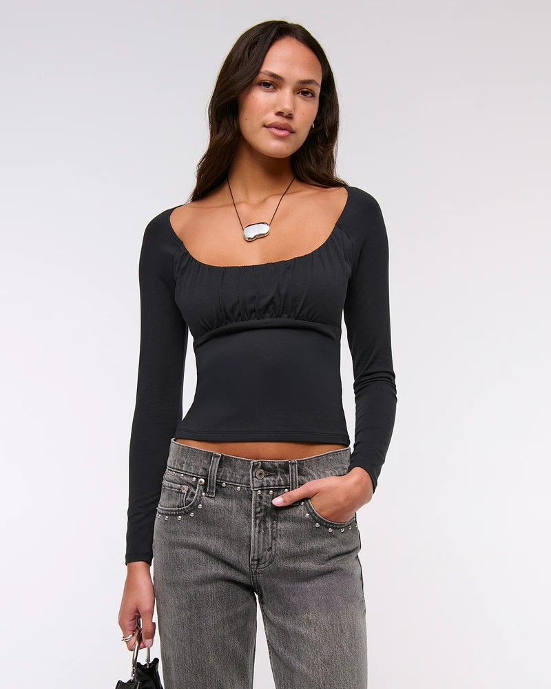 Bra-Free Ruched Babydoll Top