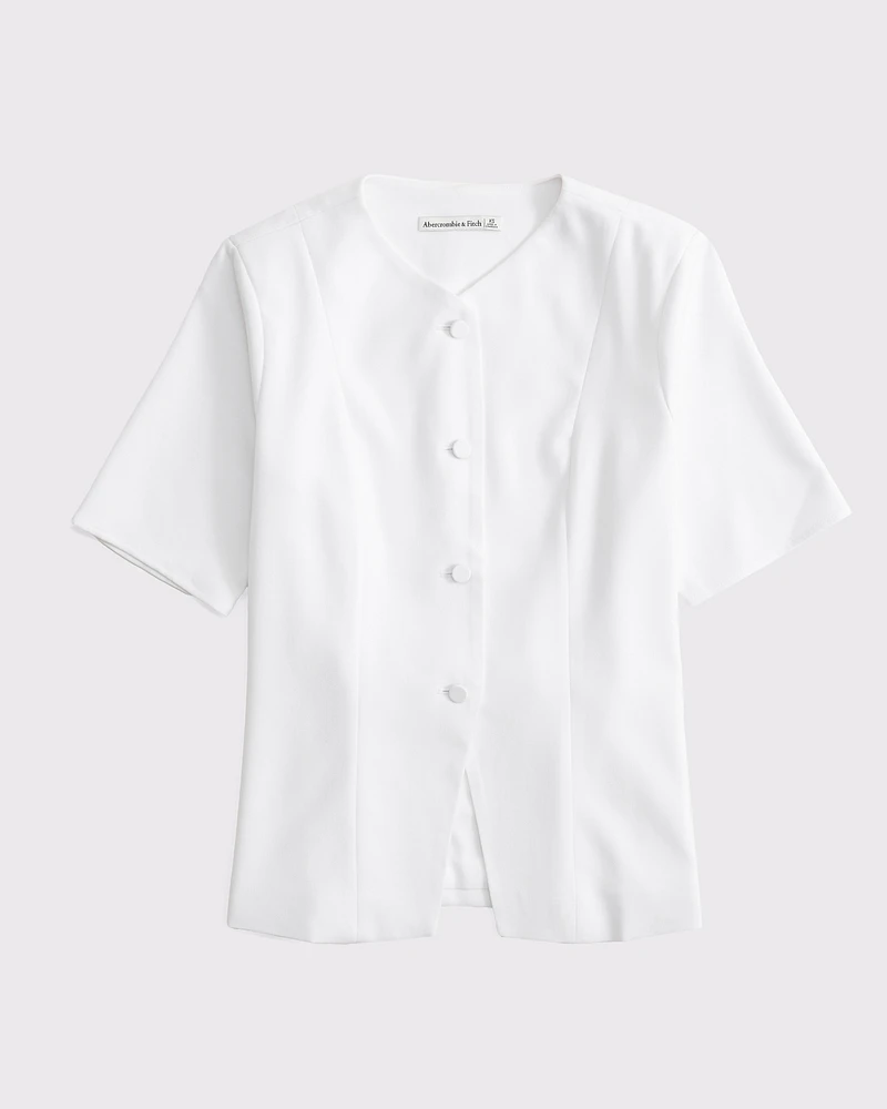 Short-Sleeve Tailored Vest Top