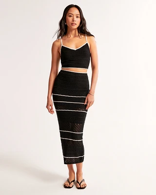 Crochet-Style Maxi Skirt