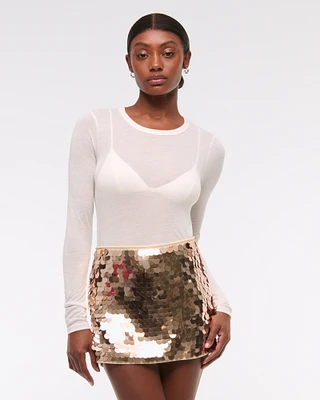 Mid Rise Sequin Skort