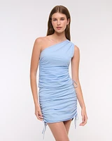 Low Rise Mesh Side Ruched Mini Skirt