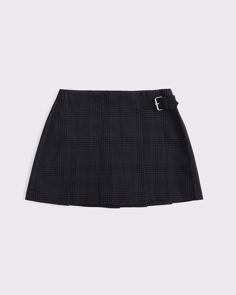 High Rise Pleated Belted Skort