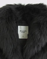 Shawl Collar Faux Fur Coat
