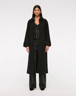 Wool-Blend Belted Coat