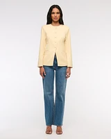 Collarless Suiting Blazer