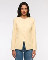Collarless Suiting Blazer
