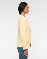 Collarless Suiting Blazer