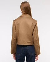 Vegan Suede Button-Through Jacket